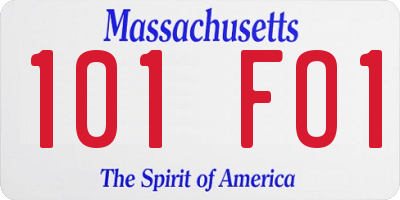 MA license plate 101FO1