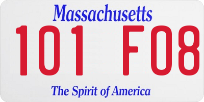 MA license plate 101FO8