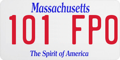 MA license plate 101FP0