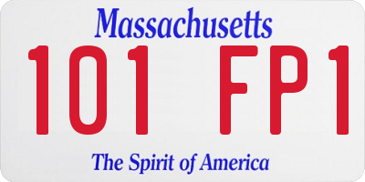 MA license plate 101FP1