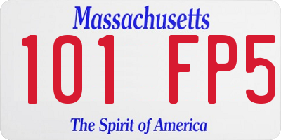 MA license plate 101FP5