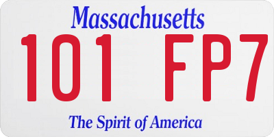 MA license plate 101FP7