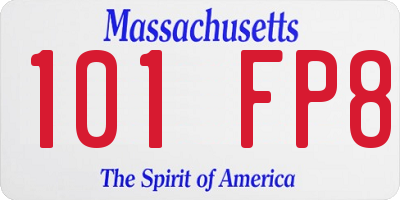 MA license plate 101FP8