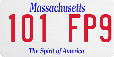 MA license plate 101FP9