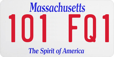 MA license plate 101FQ1