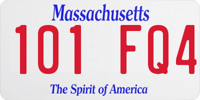 MA license plate 101FQ4