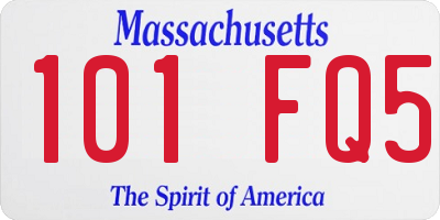 MA license plate 101FQ5