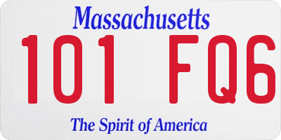 MA license plate 101FQ6