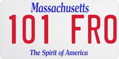 MA license plate 101FR0