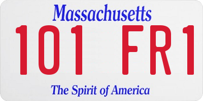 MA license plate 101FR1