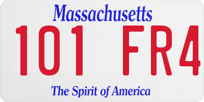 MA license plate 101FR4