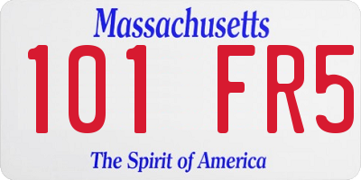 MA license plate 101FR5