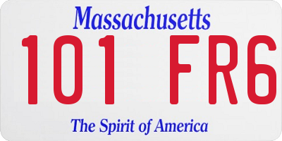 MA license plate 101FR6