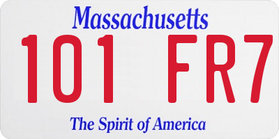 MA license plate 101FR7