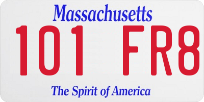 MA license plate 101FR8