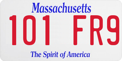 MA license plate 101FR9