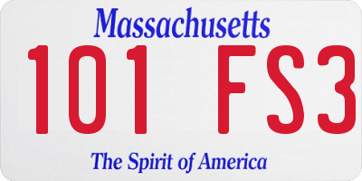 MA license plate 101FS3