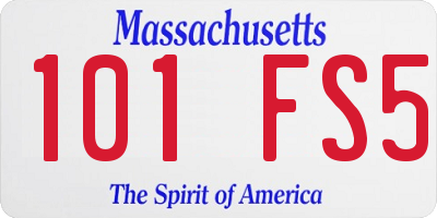 MA license plate 101FS5