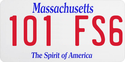 MA license plate 101FS6