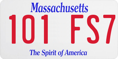 MA license plate 101FS7