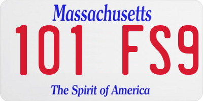 MA license plate 101FS9