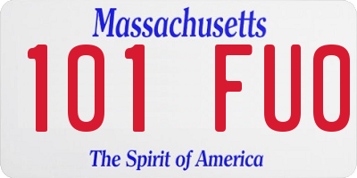 MA license plate 101FU0