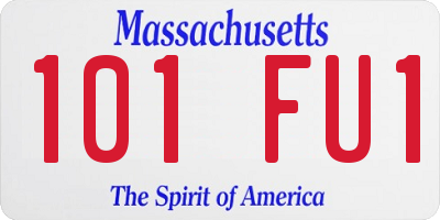 MA license plate 101FU1