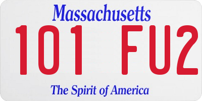 MA license plate 101FU2