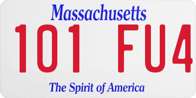 MA license plate 101FU4