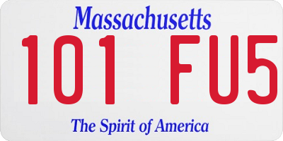 MA license plate 101FU5