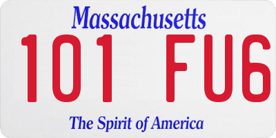 MA license plate 101FU6