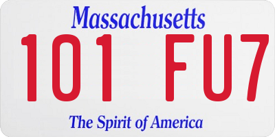 MA license plate 101FU7