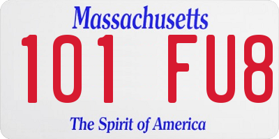 MA license plate 101FU8