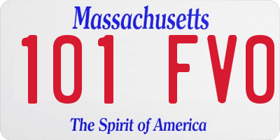 MA license plate 101FV0