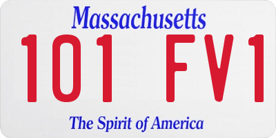 MA license plate 101FV1