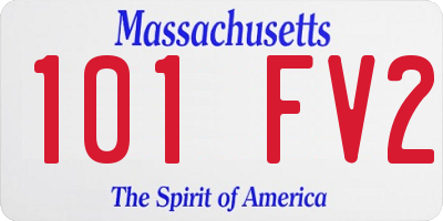 MA license plate 101FV2