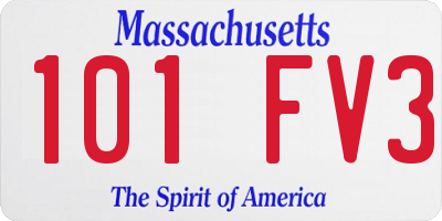 MA license plate 101FV3