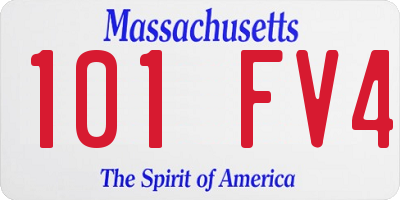 MA license plate 101FV4