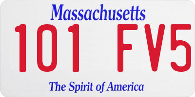 MA license plate 101FV5