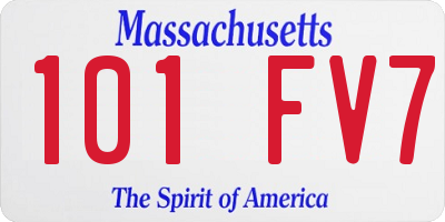 MA license plate 101FV7