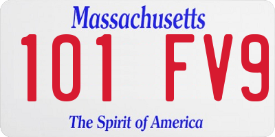 MA license plate 101FV9