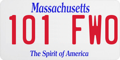 MA license plate 101FW0