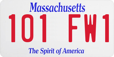 MA license plate 101FW1