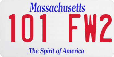 MA license plate 101FW2