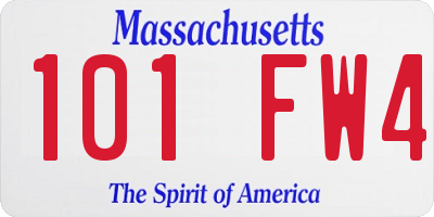 MA license plate 101FW4