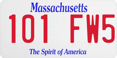 MA license plate 101FW5