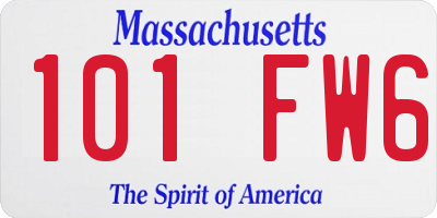 MA license plate 101FW6