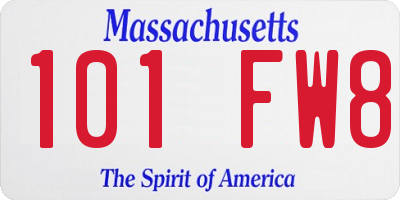 MA license plate 101FW8