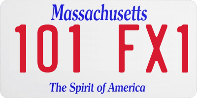 MA license plate 101FX1