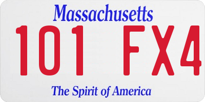 MA license plate 101FX4